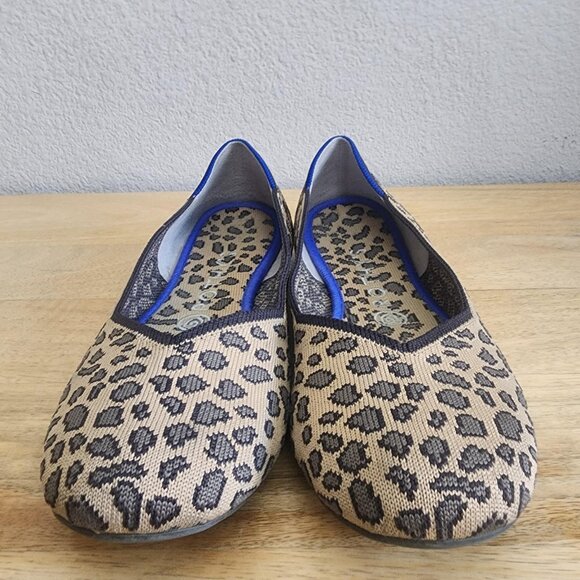 Rothy's The Flat Shoes Womens Size 8.5 EU 39 Leopard Knit Ballet Washable - Picture 7 of 12
